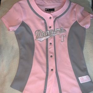 Texas Rangers baseball pink jersey